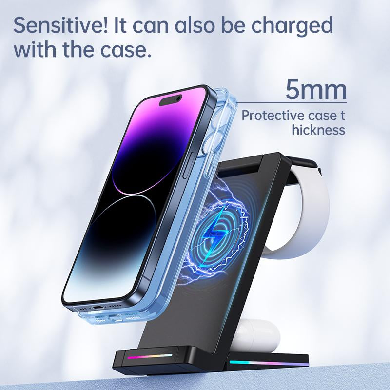 Cellphone 3-In-1 Mag-Safe Wireless Charger for Iphone 15/14/13/12,Apple Watch,And Airpods Pro/2/3-Magnetic Charging Station