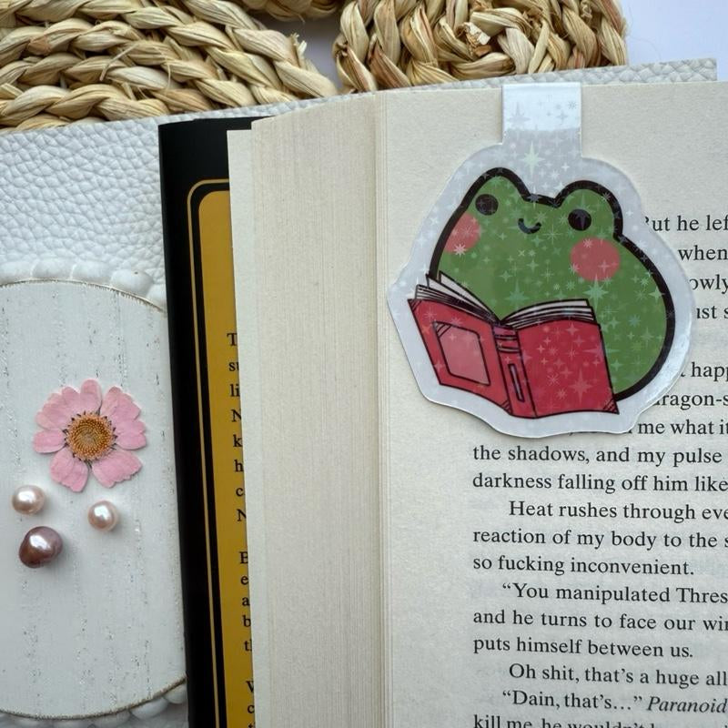 Frog Magnetic Bookmark, Holographic Frog Bookmark, Page Clip
