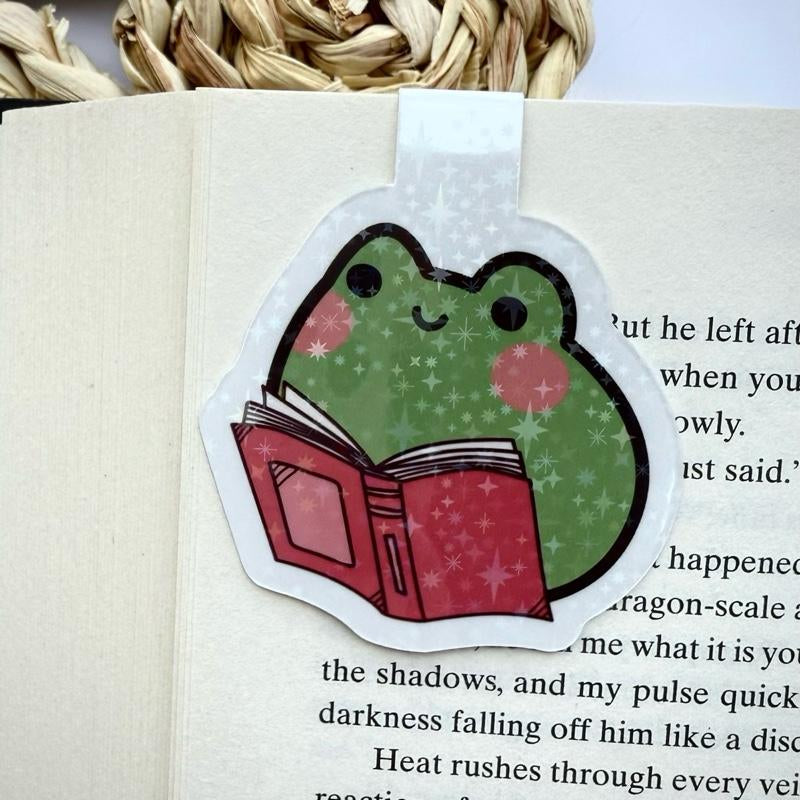 Frog Magnetic Bookmark, Holographic Frog Bookmark, Page Clip