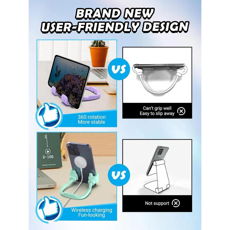 Easter Basket Stuffers for Teens Girls Boys Cell Phone Stand: 2 Pack UPGRADE Adjustable Thumbs up Lazy Phone Holder for Desk Fun Birthday Gifts Easter Gifts for Adults Toddlers Women Men Wife Kids
