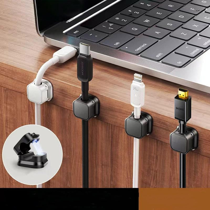 Magnetic Cable Organizer - 6/12PCS Magnetic Cable Organizer for Desktop and Wall Mounting with Phone Charging and Data Cable Storage Rod Hook
