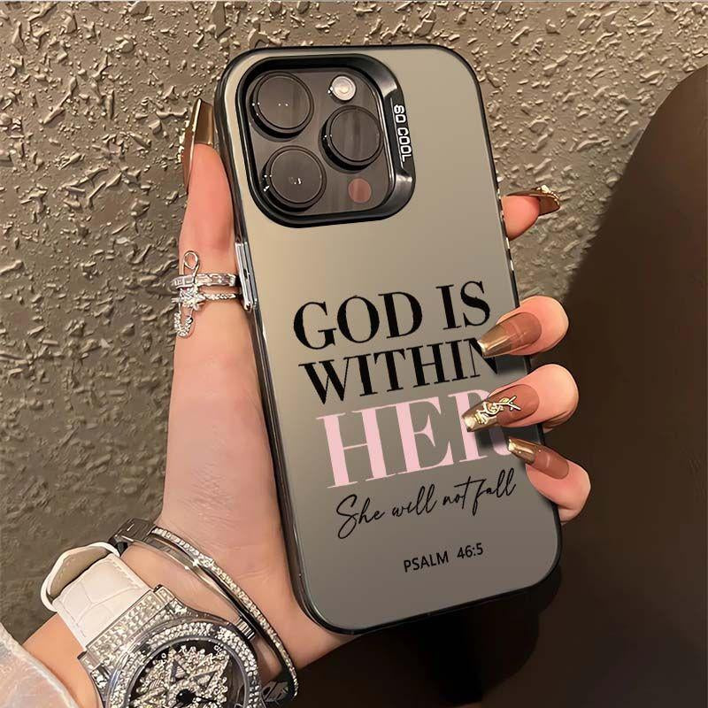 Ip 16/15 Letter Pattern Anti-Fall Mobile Phone Protective Case, Ip14Pro Full Protection Shockproof Mobile Phone Case Aesthetic Durable