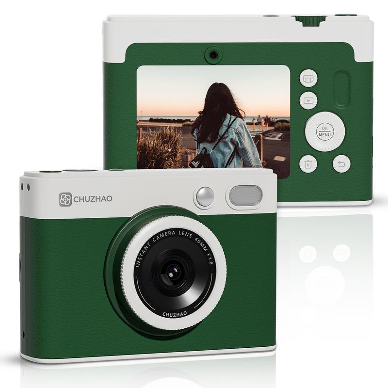 Chuzhao Color Instant Print Digital Camera Colorful Photos No Ink Thermal Paper, WIFI Connect Printer Disposable Instant Film Camera