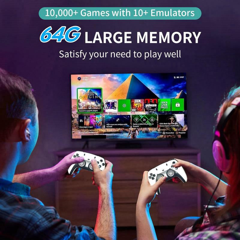 D3S Two-Person Home Game Console,Wireless Controller TV Game Console,Multiplayer Video Game Consoles,4K HD 10+ Emulators