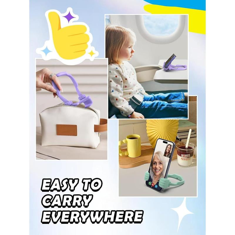 Easter Basket Stuffers for Teens Girls Boys Cell Phone Stand: 2 Pack UPGRADE Adjustable Thumbs up Lazy Phone Holder for Desk Fun Birthday Gifts Easter Gifts for Adults Toddlers Women Men Wife Kids