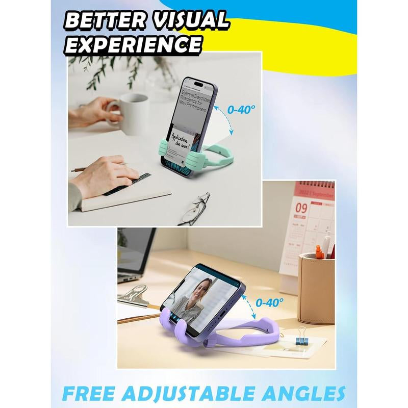 Easter Basket Stuffers for Teens Girls Boys Cell Phone Stand: 2 Pack UPGRADE Adjustable Thumbs up Lazy Phone Holder for Desk Fun Birthday Gifts Easter Gifts for Adults Toddlers Women Men Wife Kids
