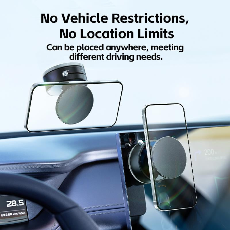New Vacuum Suction Magnetic Phone Holder, Upgraded N54 Magnets, Magnetic Suction Cup Phone Mount for Car/Mirror/Smooth Surface for All Phones, Black