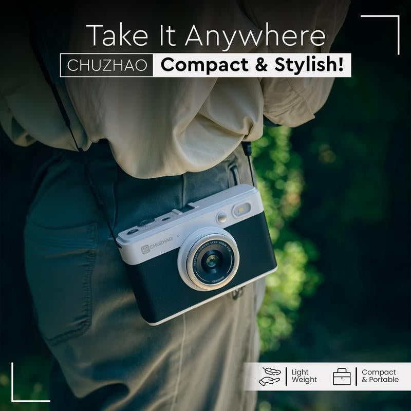 Chuzhao Color Instant Print Digital Camera Colorful Photos No Ink Thermal Paper, WIFI Connect Printer Disposable Instant Film Camera