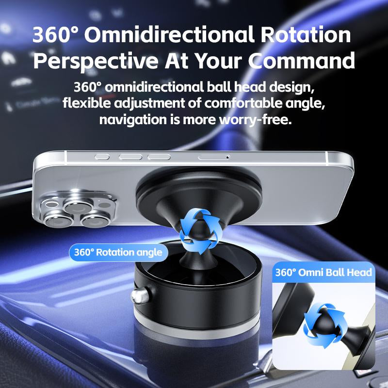 New Vacuum Suction Magnetic Phone Holder, Upgraded N54 Magnets, Magnetic Suction Cup Phone Mount for Car/Mirror/Smooth Surface for All Phones, Black
