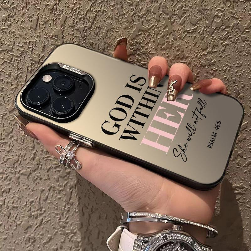 Ip 16/15 Letter Pattern Anti-Fall Mobile Phone Protective Case, Ip14Pro Full Protection Shockproof Mobile Phone Case Aesthetic Durable