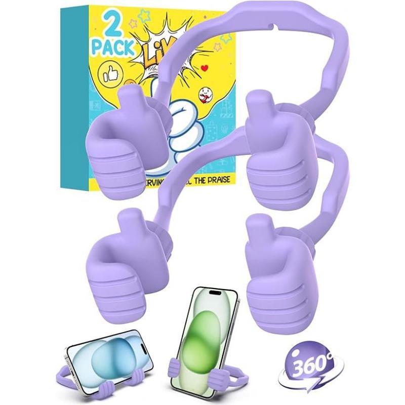 Easter Basket Stuffers for Teens Girls Boys Cell Phone Stand: 2 Pack UPGRADE Adjustable Thumbs up Lazy Phone Holder for Desk Fun Birthday Gifts Easter Gifts for Adults Toddlers Women Men Wife Kids