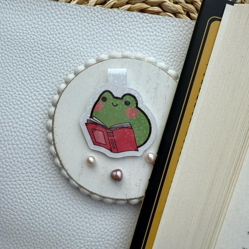Frog Magnetic Bookmark, Holographic Frog Bookmark, Page Clip