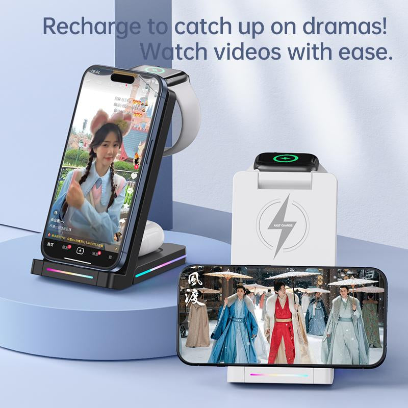 Cellphone 3-In-1 Mag-Safe Wireless Charger for Iphone 15/14/13/12,Apple Watch,And Airpods Pro/2/3-Magnetic Charging Station