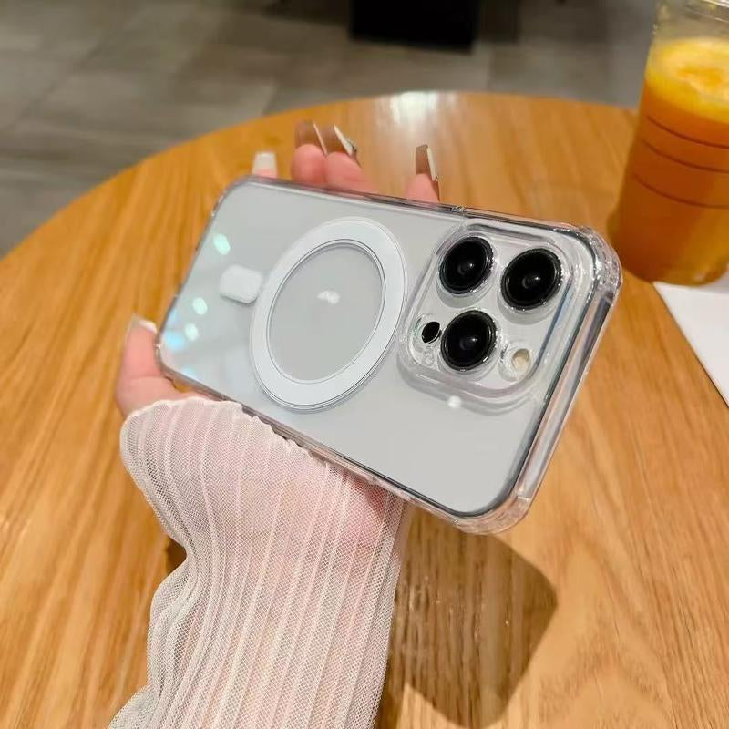 Clear Acrylic Magnetic Wireless Charging Case & Transparent Protective Cover Shockproof Safety Cushion for Iphone 16/15/14/13/12/11Pro Max/Pro X/XS/XS Max Phone Case