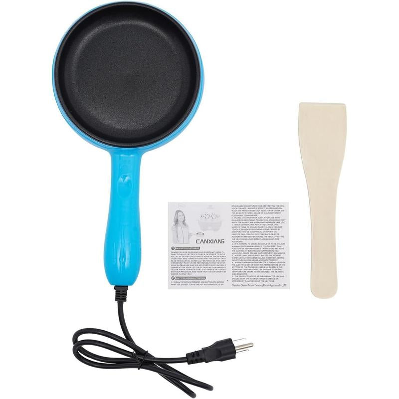 Electric Skillet, 6-Inch Non-Stick Electric Skillet, 110V Mini Frying Pan for Cooking, Small Egg Skillet, Breakfast Sandwich Maker