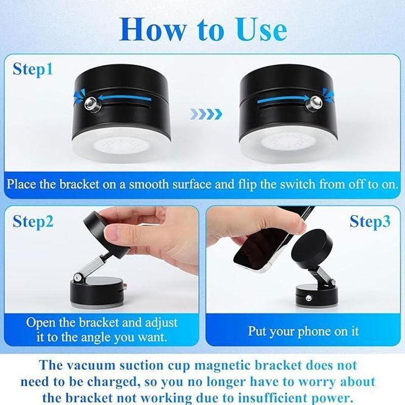 Magnetic Phone Holder, Magnetic Vacuum Suction Phone Holder, Smartphone Stand, Phone Accessories for Home Office, Phone Not Included, Mount, Magnetic Phone Mount