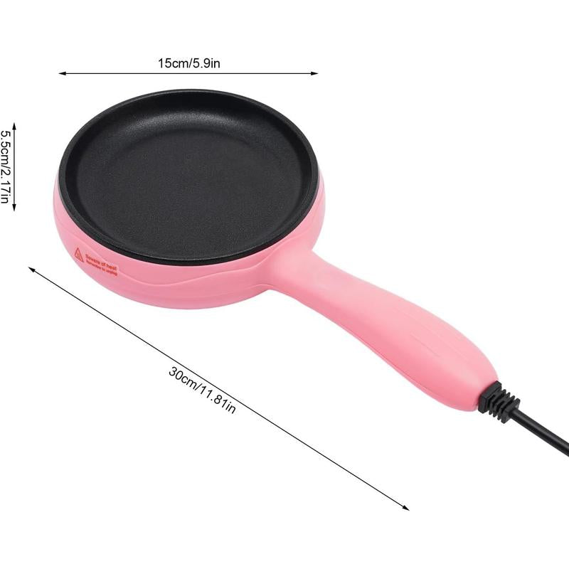 Electric Skillet, 6-Inch Non-Stick Electric Skillet, 110V Mini Frying Pan for Cooking, Small Egg Skillet, Breakfast Sandwich Maker