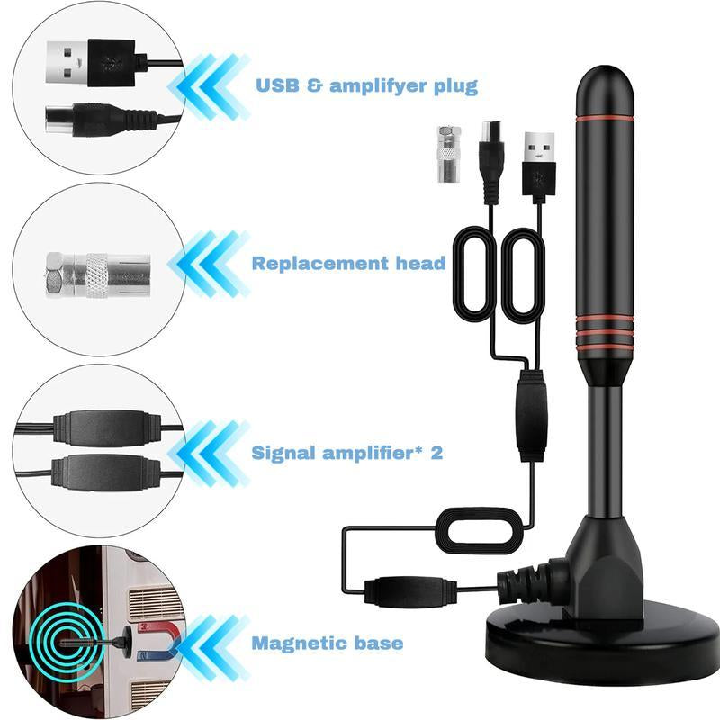 HDTV Antenna, Long Range Indoor TV Antenna.Digital Antenna Amplifier Signal Booster.Supports 4K 1080P, Smart TV Free Localchannels