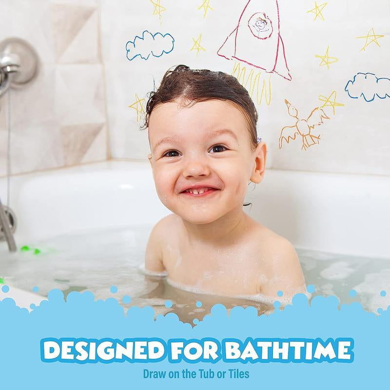 Tub Works Jumbo Bath Crayons, 7-Pack | Non-Toxic & Washable | Smooth, Vivid Drawings on Wet & Dry Tub Walls