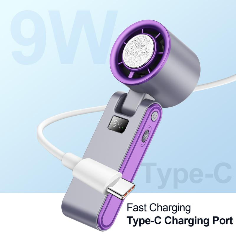 JOYYE Portable Handheld Turbo Fan, Portable Cooling Fan Adjustable 1-100 Speed, Rechargeable for Outdoor, Summer Travel, Working, Camping, Cordless