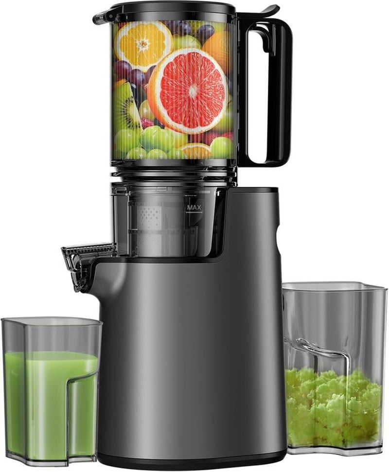 Cold Press Juicer, Masticating Juicer with 5.4" Wide Feed Chute, 350W Slow Juicer Machines Fit Whole Vegetables and Fruits,Juicer Machine,High Juice Yield