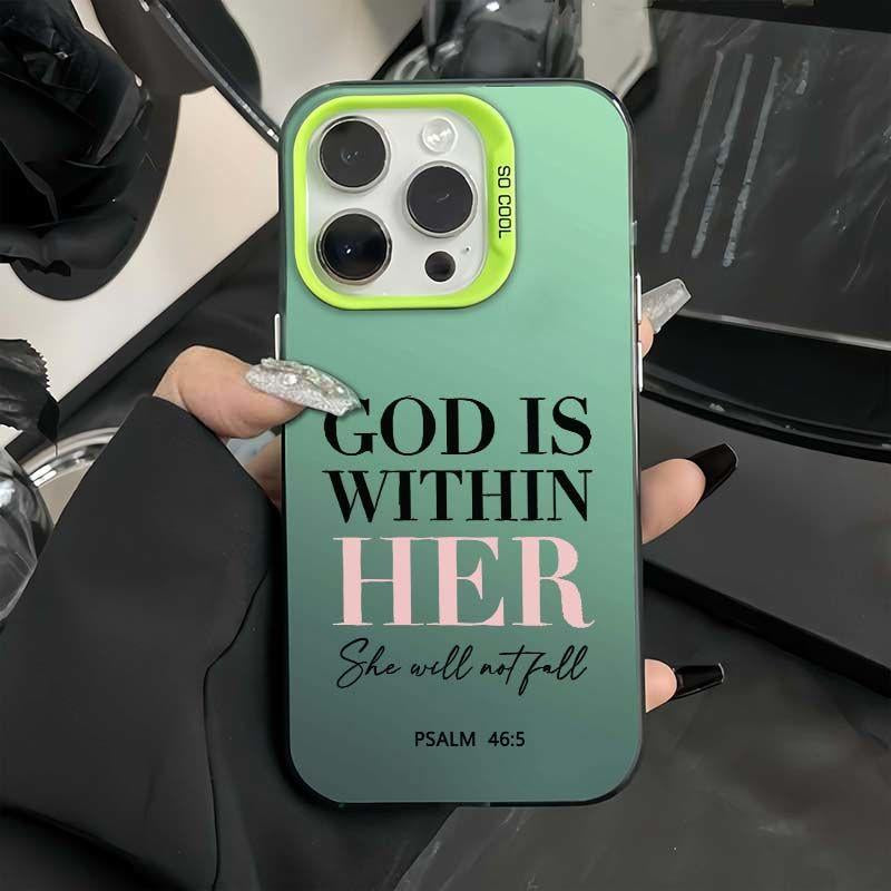 Ip 16/15 Letter Pattern Anti-Fall Mobile Phone Protective Case, Ip14Pro Full Protection Shockproof Mobile Phone Case Aesthetic Durable