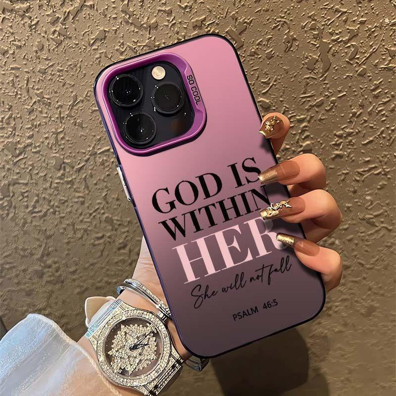 Ip 16/15 Letter Pattern Anti-Fall Mobile Phone Protective Case, Ip14Pro Full Protection Shockproof Mobile Phone Case Aesthetic Durable