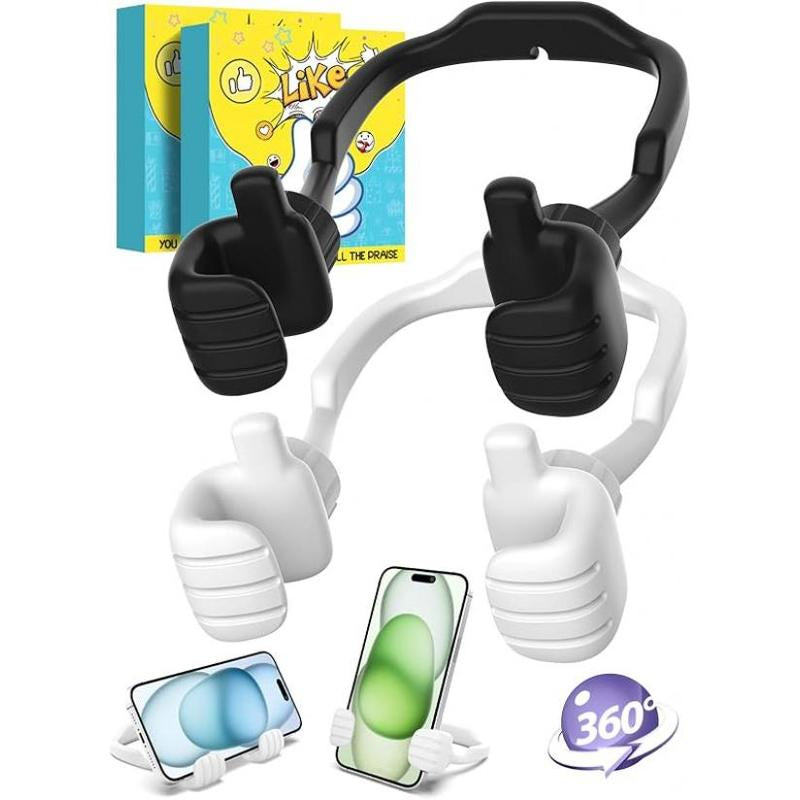 Easter Basket Stuffers for Teens Girls Boys Cell Phone Stand: 2 Pack UPGRADE Adjustable Thumbs up Lazy Phone Holder for Desk Fun Birthday Gifts Easter Gifts for Adults Toddlers Women Men Wife Kids