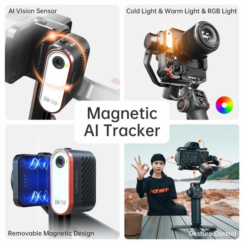 Hohem Isteady MT2 Kit Gimbal Stabilizer for Camera, 3-Axis Gimbal for Mirrorless/Pocket Camera/Action Camera/Smartphone, AI Tracker W/Fill Light, Camera Stabilizer for DSLR Camera Canon/Nikon/Sony