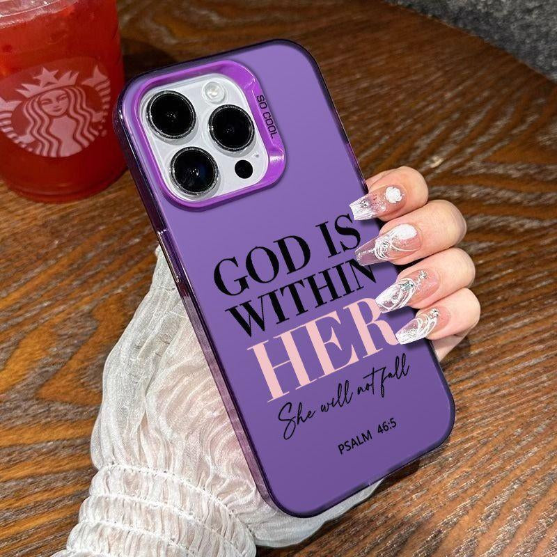 Ip 16/15 Letter Pattern Anti-Fall Mobile Phone Protective Case, Ip14Pro Full Protection Shockproof Mobile Phone Case Aesthetic Durable