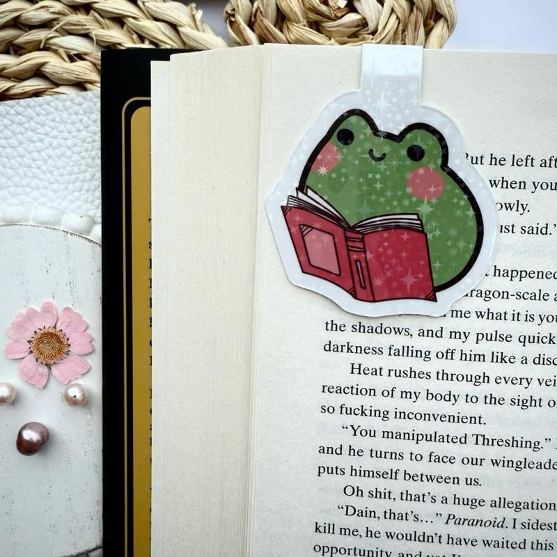 Frog Magnetic Bookmark, Holographic Frog Bookmark, Page Clip