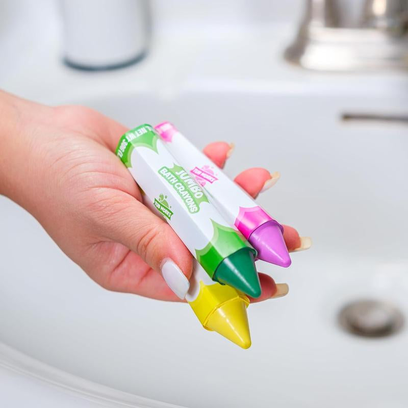 Tub Works Jumbo Bath Crayons, 7-Pack | Non-Toxic & Washable | Smooth, Vivid Drawings on Wet & Dry Tub Walls