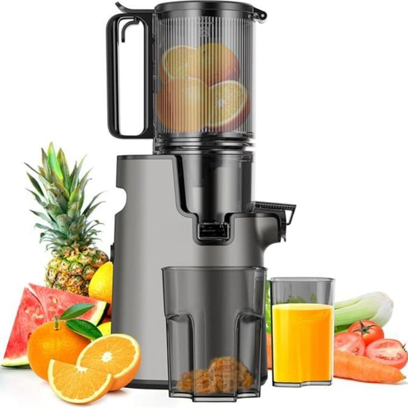 Cold Press Juicer, Masticating Juicer with 5.4" Wide Feed Chute, 350W Slow Juicer Machines Fit Whole Vegetables and Fruits,Juicer Machine,High Juice Yield