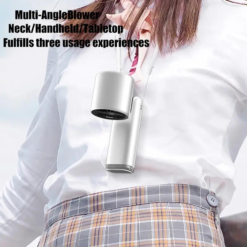 Portable Handheld High Speed Fan, Versatile 5-Speed Airflow Wind Speed Fan,Foldable & Hanging USB-C Charging Neck Fan Suitable for Family,Travel, and School, Boyfriend Best Friend Gifts Small Personal Fan
