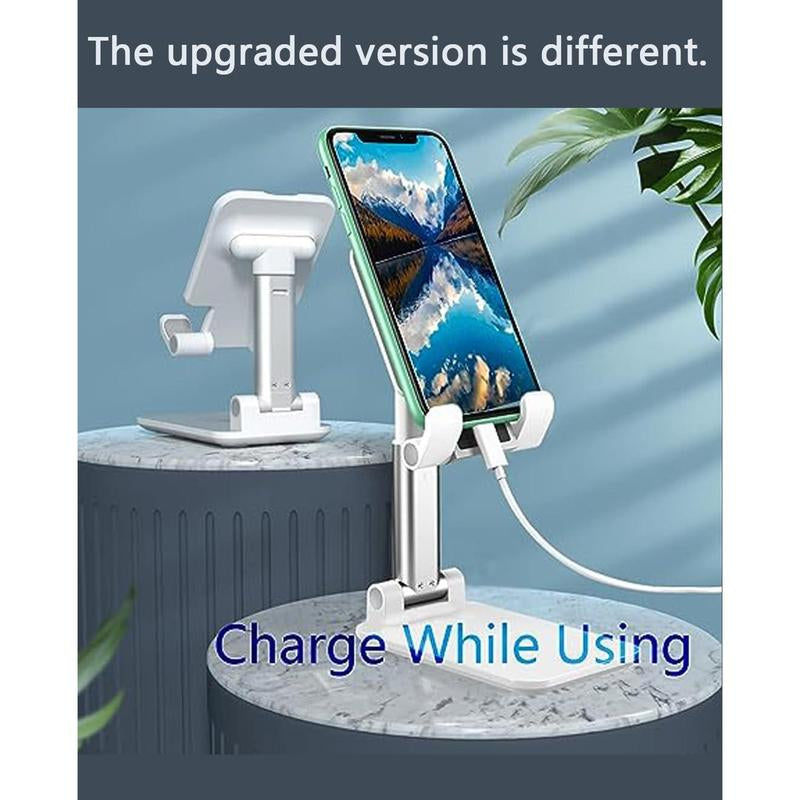 Cell Phone Stand for Desk,Phone Holder with Stable Anti-Slip,Increase Weight Be Stable,Compatible with Iphone 15 14 13 12 Mini 11 Pro Xs Max XR X 6(White)
