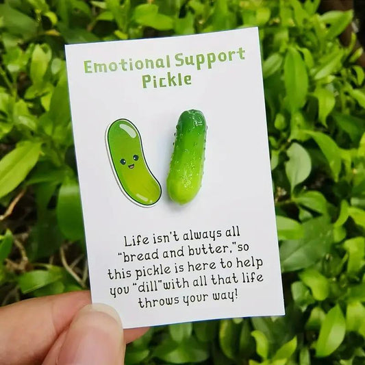 Cute Cucumber Pattern Emotional Support Card, Funny Emotional Support Card, Unique Encouragement Card for Birthday, Graduation, Holiday