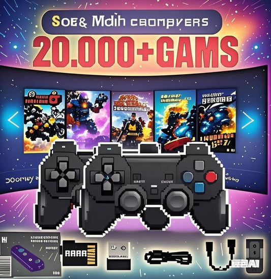 【2025 New Product】Over 20,000 Classic Retro Games, M8 64G Wireless Game Console, 4K HDMI Output, Plug and Play, Handheld Game Console, Equipped with 2.4G Wireless Controller Gamepad, Perfect Birthday or Festival Gift for Children, Boyfriends or Husbands.