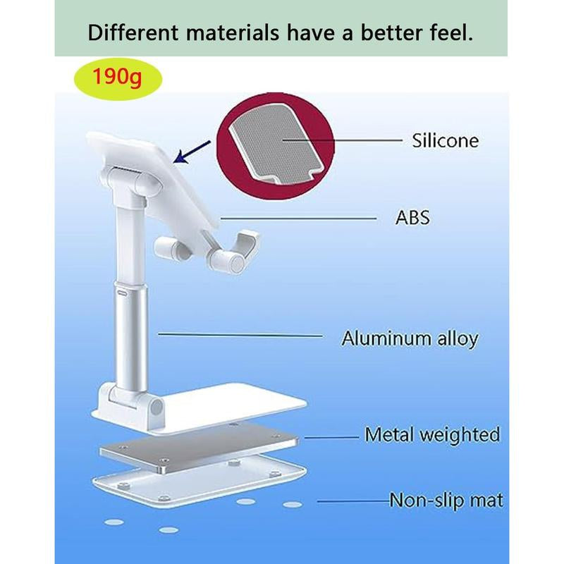 Cell Phone Stand for Desk,Phone Holder with Stable Anti-Slip,Increase Weight Be Stable,Compatible with Iphone 15 14 13 12 Mini 11 Pro Xs Max XR X 6(White)