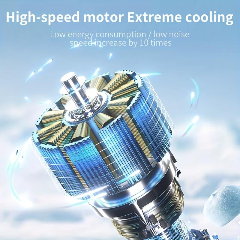 Portable Handheld High Speed Fan, Versatile 5-Speed Airflow Wind Speed Fan,Foldable & Hanging USB-C Charging Neck Fan Suitable for Family,Travel, and School, Boyfriend Best Friend Gifts Small Personal Fan