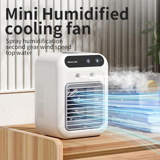 Portable Air Conditioner, 2-Speed Cooling, 500Ml Water Tank with 1800Mah Battery for 10 Hours Chill, Instant Cooling for Home, Office, Travel, USB Rechargeable, Summer Gift, Father'S Day Present