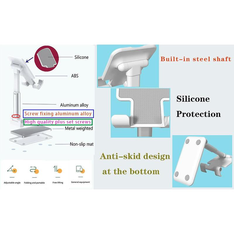 Cell Phone Stand for Desk,Phone Holder with Stable Anti-Slip,Increase Weight Be Stable,Compatible with Iphone 15 14 13 12 Mini 11 Pro Xs Max XR X 6(White)